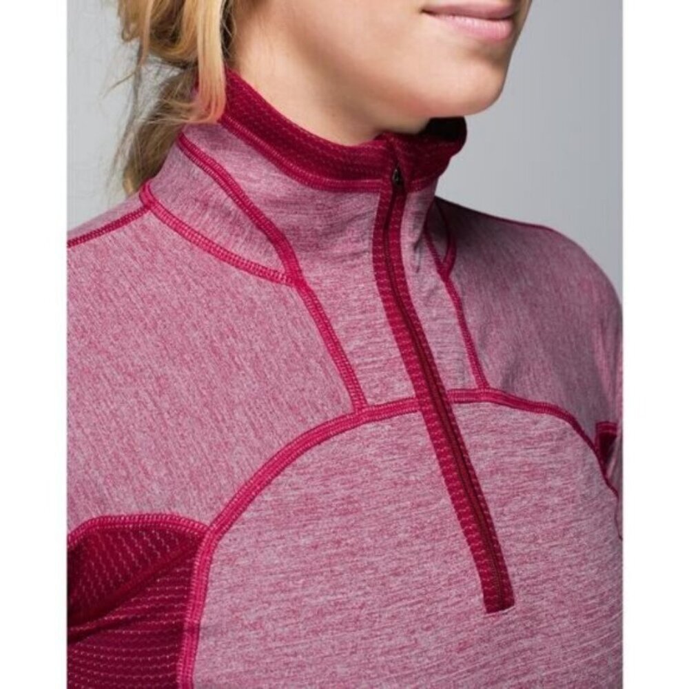 Lululemon Run For Gold 1/2 Zip Heathered Bumble Berry Size 4 - Picture 2 of 13